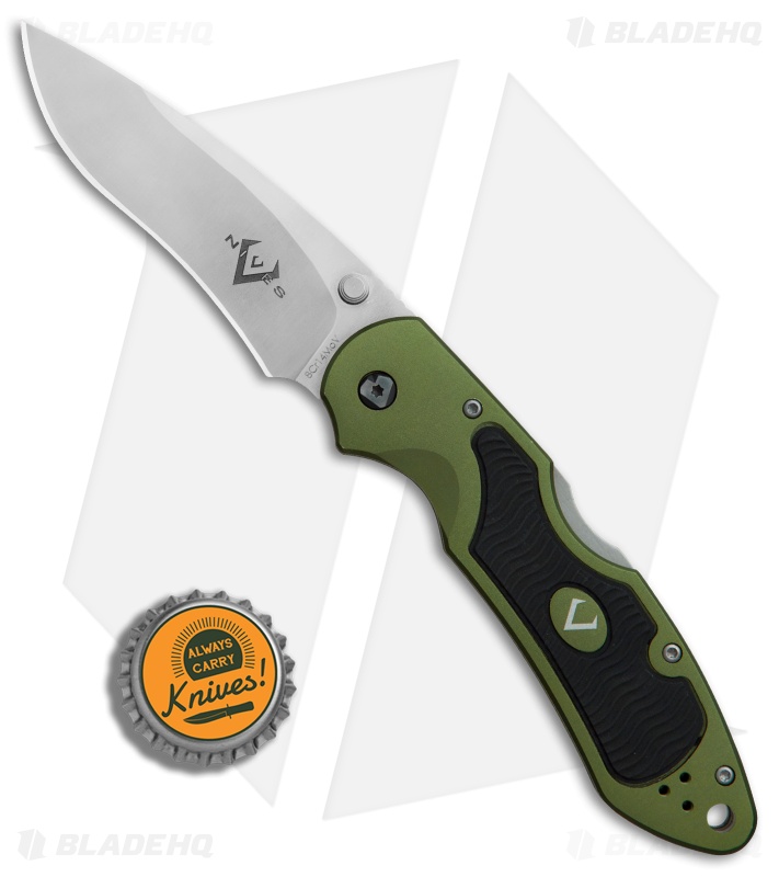 V Nives Griptide Lockback Knife Green Aluminum/Rubber (3.25" Satin)