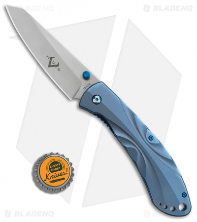 V Nives Poseidon Liner Lock Knife Blue Titanium (3.5" Satin)