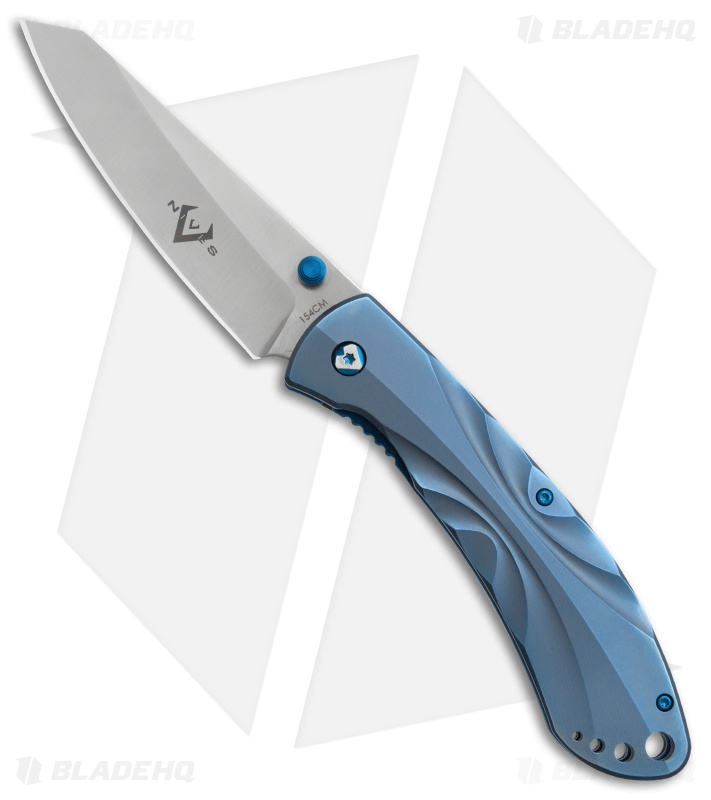 V Nives Poseidon Liner Lock Knife Blue Titanium (3.5" Satin)