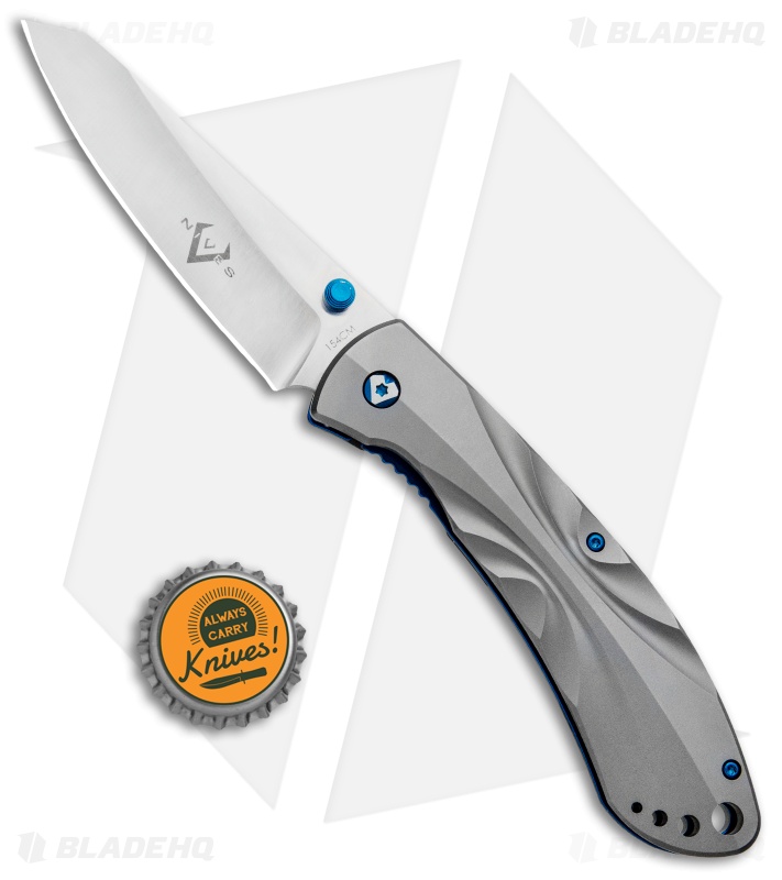 V Nives Poseidon Liner Lock Knife Gray Titanium (3.5" Satin)