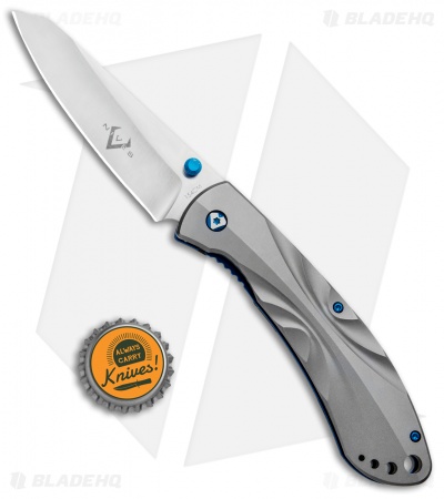 V Nives Poseidon Liner Lock Knife Gray Titanium (3.5" Satin)