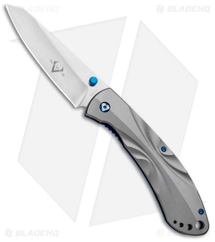 V Nives Poseidon Liner Lock Knife Gray Titanium (3.5" Satin)