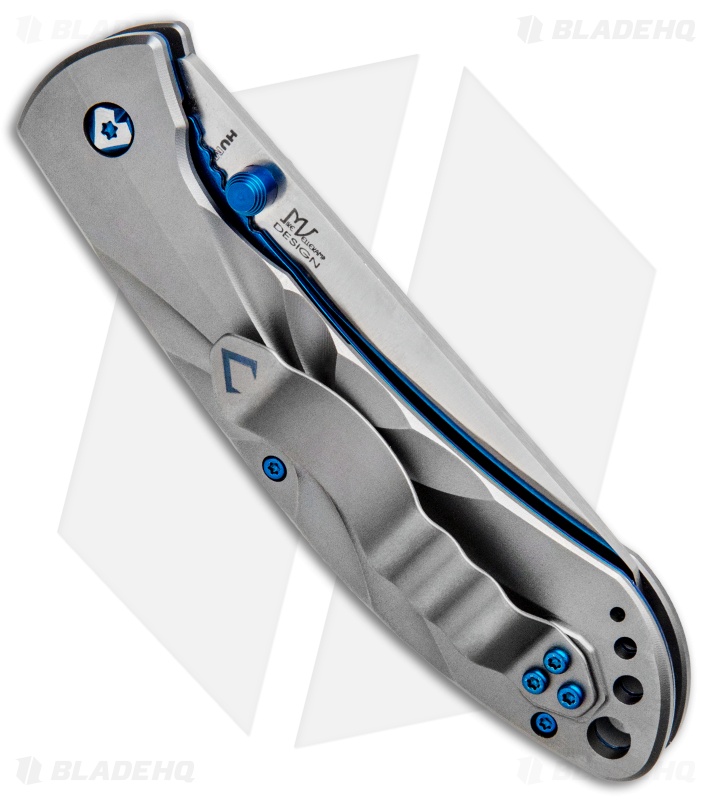 V Nives Poseidon Liner Lock Knife Gray Titanium (3.5" Satin)