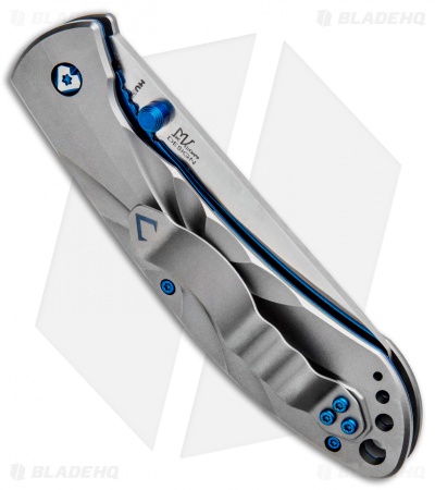 V Nives Poseidon Liner Lock Knife Gray Titanium (3.5" Satin)