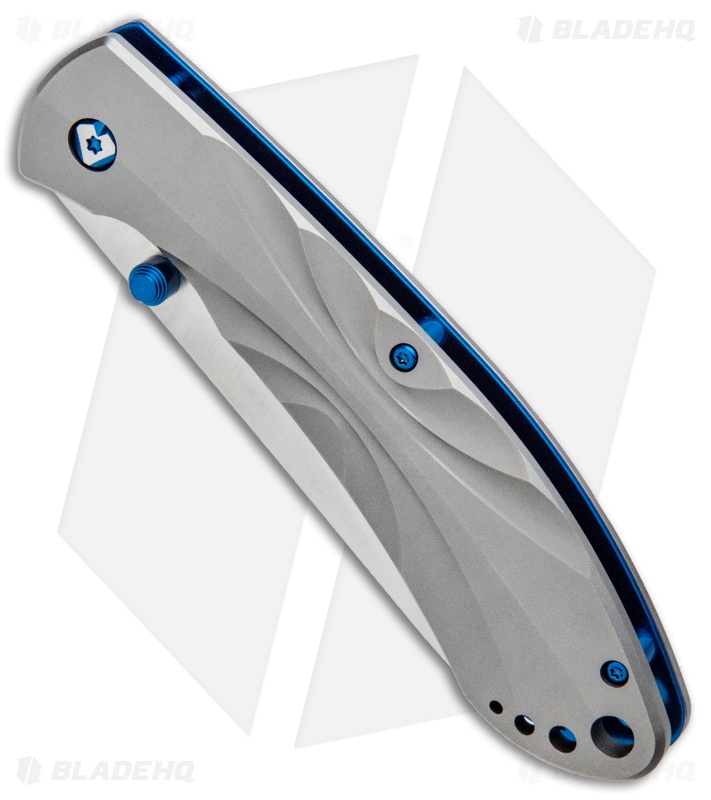 V Nives Poseidon Liner Lock Knife Gray Titanium (3.5" Satin)