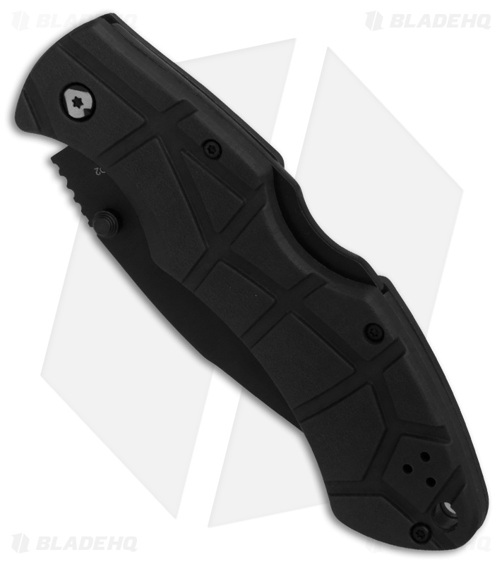 V Nives Rocky Lockback Knife Black FRN (3.25" Black)  