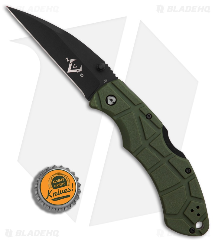 V Nives Rocky Lockback Knife Green FRN (3.25" Black) 