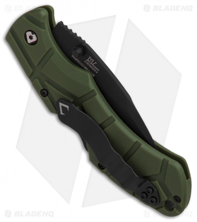 V Nives Rocky Lockback Knife Green FRN (3.25" Black) 