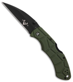 V Nives Rocky Lockback Knife Green FRN (3.25" Black) 