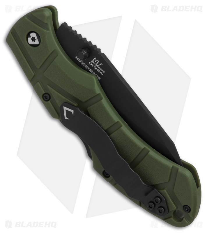 V Nives Rocky II Lockback Knife Green FRN (3.25" Black) 