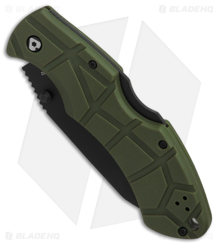 V Nives Rocky II Lockback Knife Green FRN (3.25" Black) 