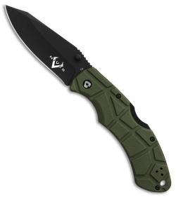 V Nives Rocky II Lockback Knife Green FRN (3.25" Black) 