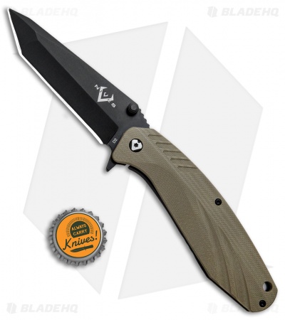 V Nives SFL Tanto Frame Lock Knife Tan G-10 (3.5" Black)
