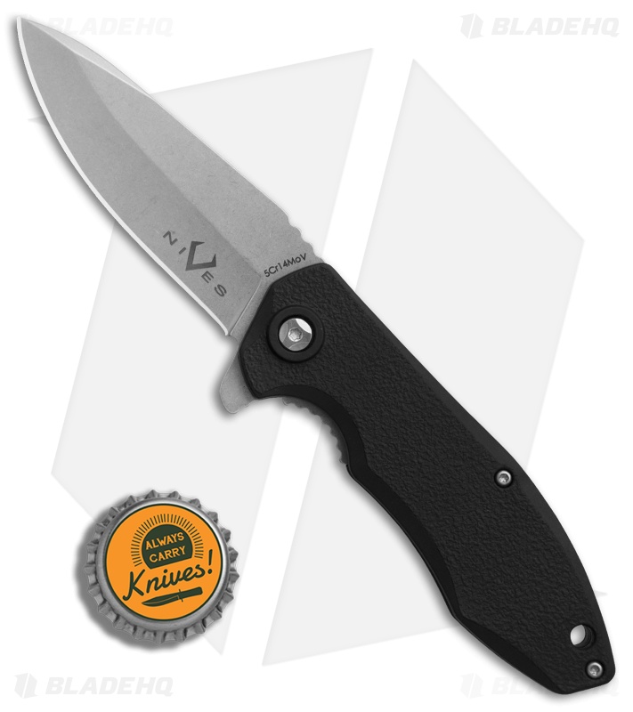 V Nives Scuff Liner Lock Knife Black FRN (2.8" Stonewash)