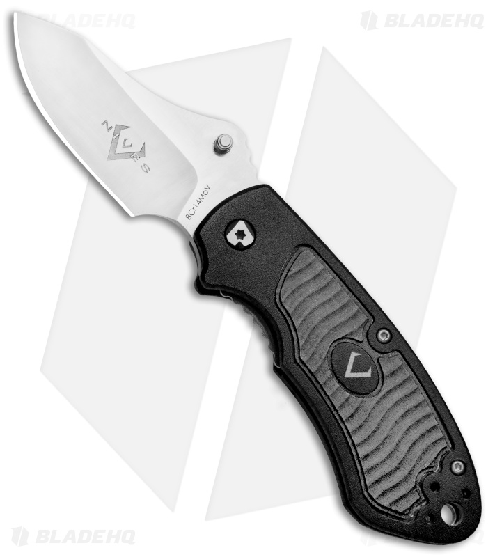 V Nives Stout Liner Lock Knife Black Aluminum/Rubber (2.5" Satin)