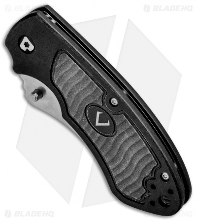 V Nives Stout Liner Lock Knife Black Aluminum/Rubber (2.5" Satin)