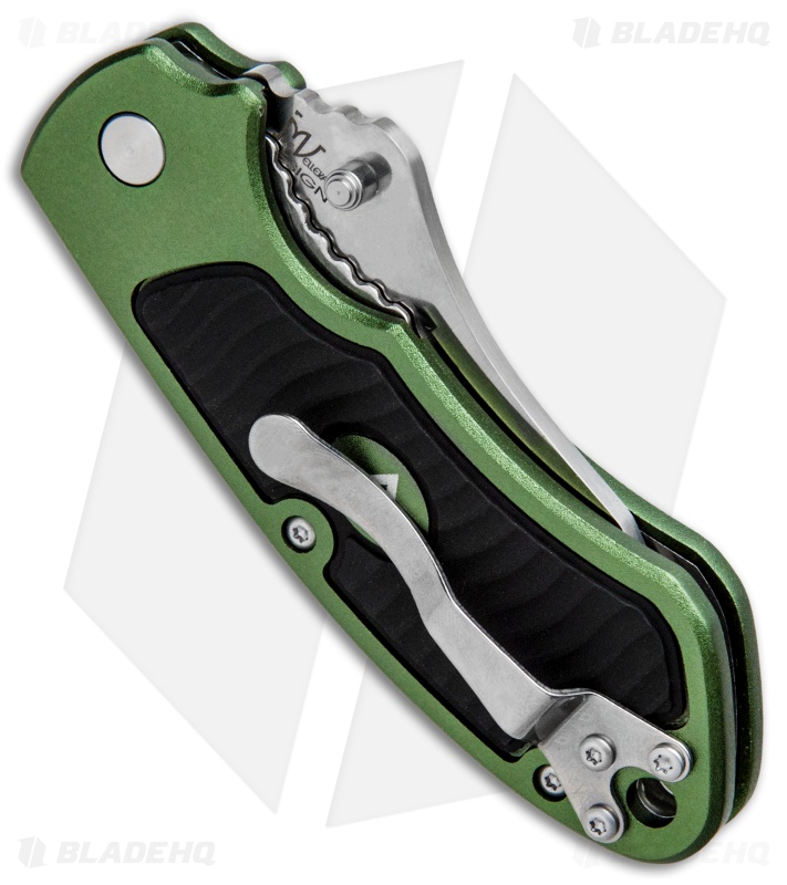 V Nives Stout Liner Lock Knife Green Aluminum/Rubber (2.5" Satin)