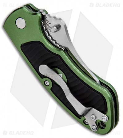 V Nives Stout Liner Lock Knife Green Aluminum/Rubber (2.5" Satin)