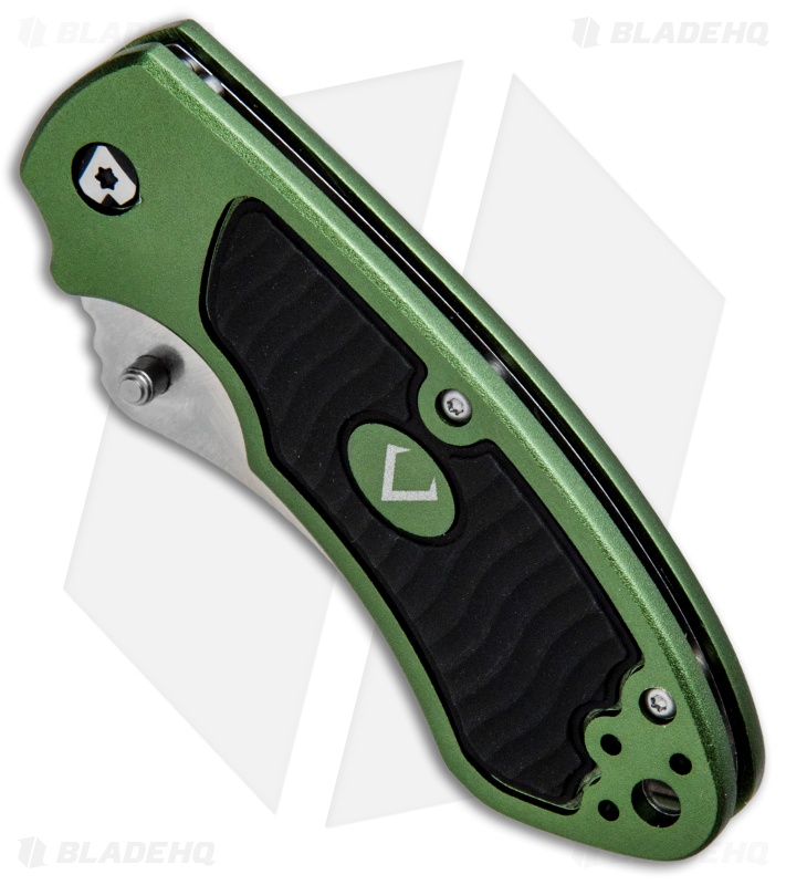 V Nives Stout Liner Lock Knife Green Aluminum/Rubber (2.5" Satin)