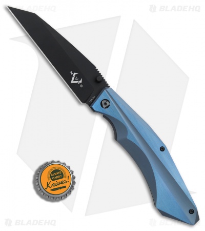 V Nives Ti-Sportster Frame Lock Knife Blue Titanium (3.75" Black) V03TIPBBL