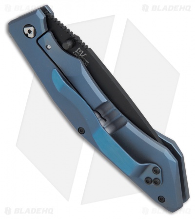 V Nives Ti-Sportster Frame Lock Knife Blue Titanium (3.75" Black) V03TIPBBL