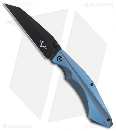 V Nives Ti-Sportster Frame Lock Knife Blue Titanium (3.75" Black) V03TIPBBL