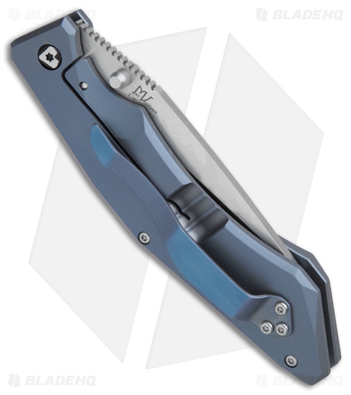 V Nives Ti-Sportster Frame Lock Knife Blue Titanium (3.75" Satin) V03TIPBL