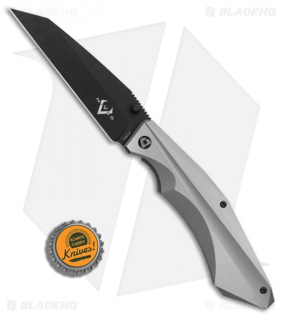 V Nives Ti-Sportster Frame Lock Knife Gray Titanium (3.75" Black) V03TIPB