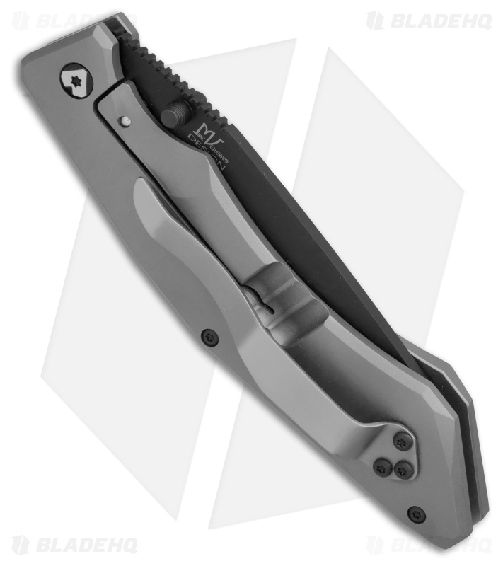 V Nives Ti-Sportster Frame Lock Knife Gray Titanium (3.75" Black) V03TIPB