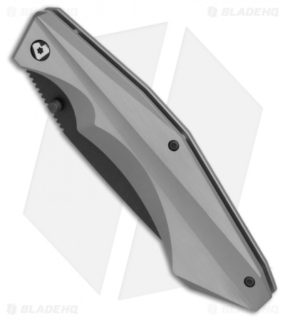 V Nives Ti-Sportster Frame Lock Knife Gray Titanium (3.75" Black) V03TIPB