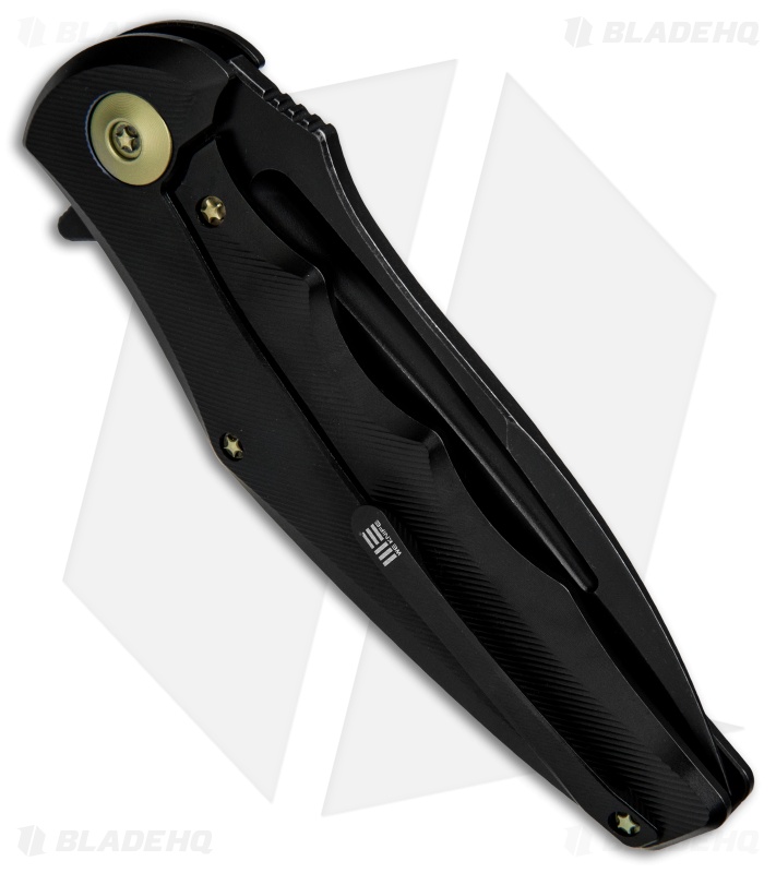 WE Knife Co. 608F Tanto Frame Lock Knife Black Titanium (4" Black SW) 