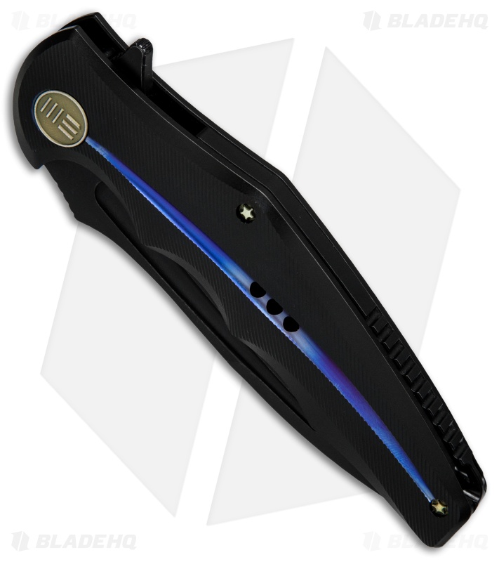 WE Knife Co. 608F Tanto Frame Lock Knife Black Titanium (4" Black SW) 