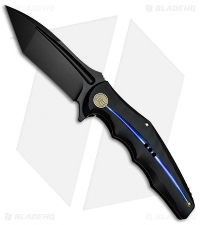 WE Knife Co. 608F Tanto Frame Lock Knife Black Titanium (4" Black SW) 