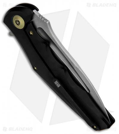 WE Knife Co. 608H Frame Lock Knife Black Titanium (4" Stonewash) 