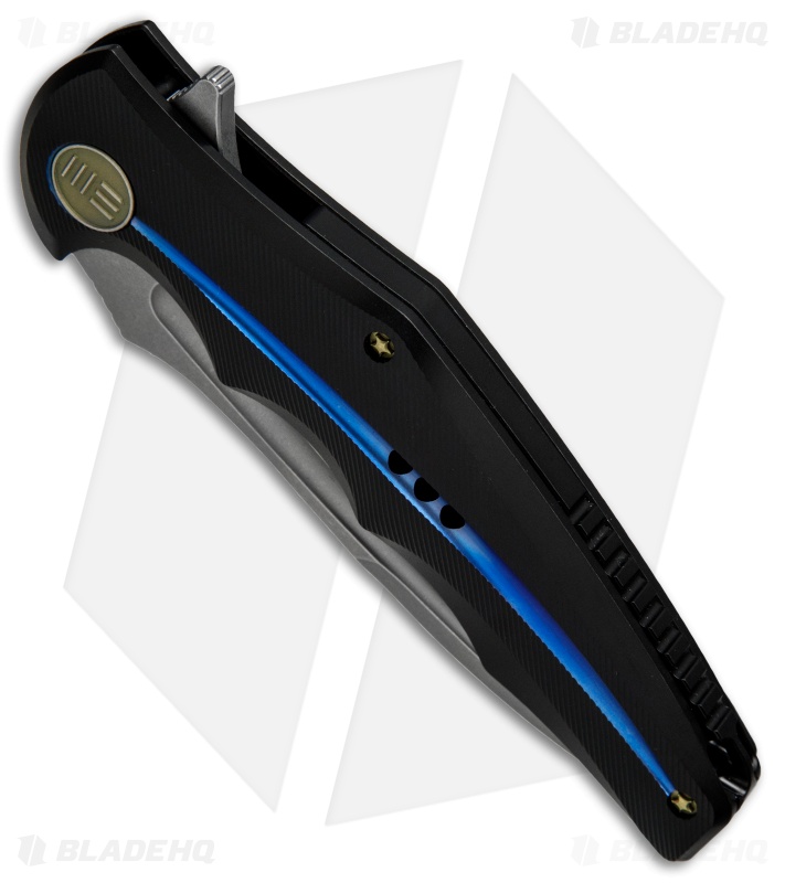 WE Knife Co. 608H Frame Lock Knife Black Titanium (4" Stonewash) 