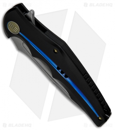 WE Knife Co. 608H Frame Lock Knife Black Titanium (4" Stonewash) 