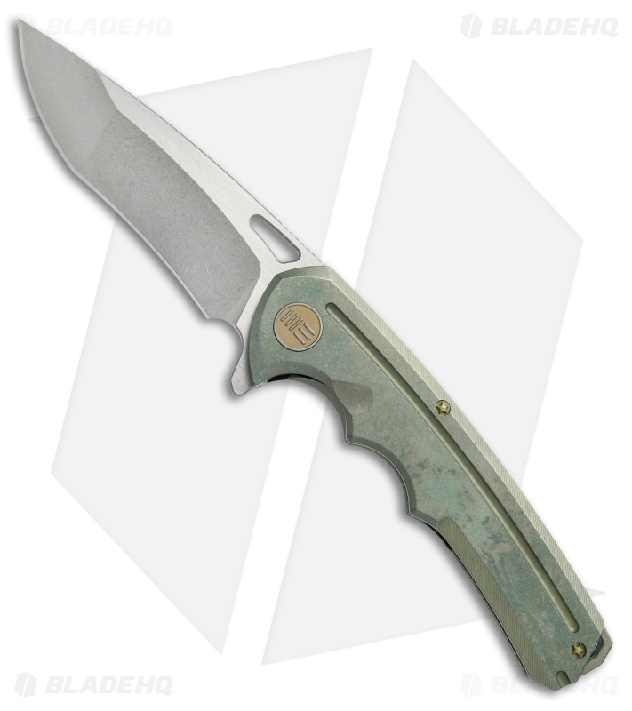 WE Knife Co. 611F Frame Lock Knife Green Titanium (3.75" Stonewash)