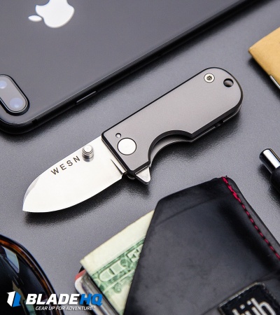 WESN Microblade Frame Lock Knife Titanium (1.5" Satin) *DISCOUNT*