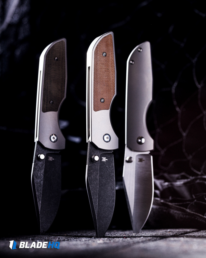Wehr Knives Production Lukas-P Frame Lock Knife Ti/Brown Micarta (3.25" Acid SW)