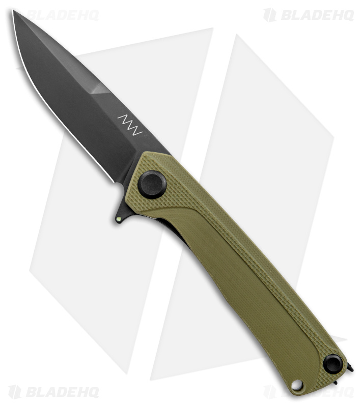 Acta Non Verba Knives Z100 Liner Lock Knife Olive G-10 (3.5" DLC) 