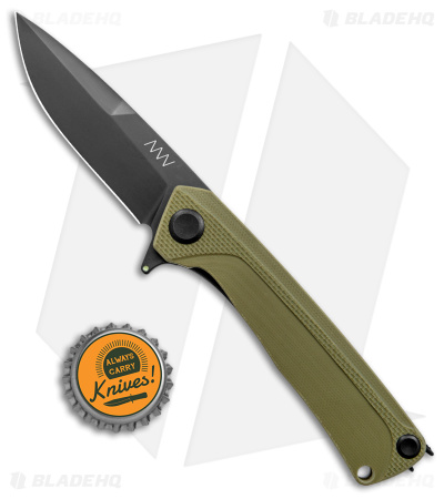 Acta Non Verba Knives Z100 Liner Lock Knife Olive G-10 (3.5" DLC) 