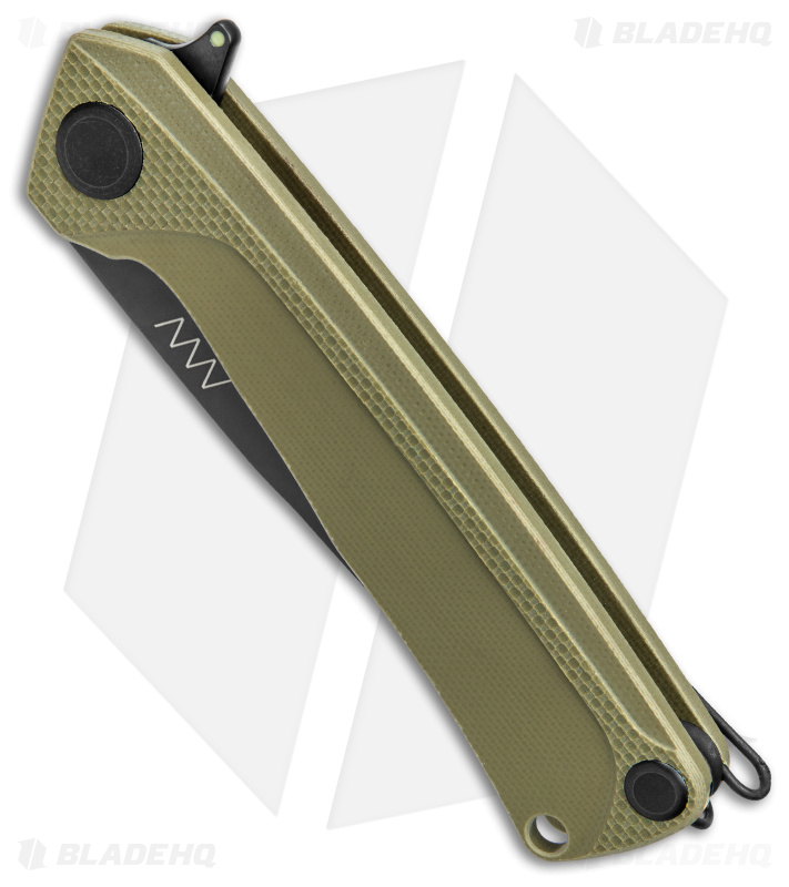 Acta Non Verba Knives Z100 Liner Lock Knife Olive G-10 (3.5" DLC) 