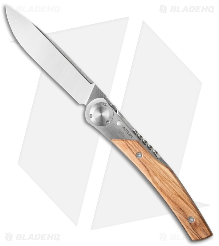 Actilam T3 Olive Wood Folding Knife (3.25" Plain) T3W