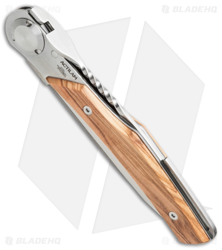 Actilam T3 Olive Wood Folding Knife w/Clip (3.25