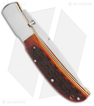 Al Mar Eagle Classic Talon Lockback Knife Honey Jigged Bone (4