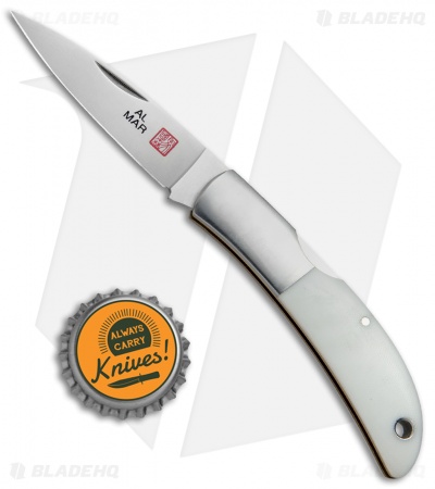 Al Mar Hawk Classic Gentleman's Pocket Knife White Micarta (2.5" Satin) 1002WM