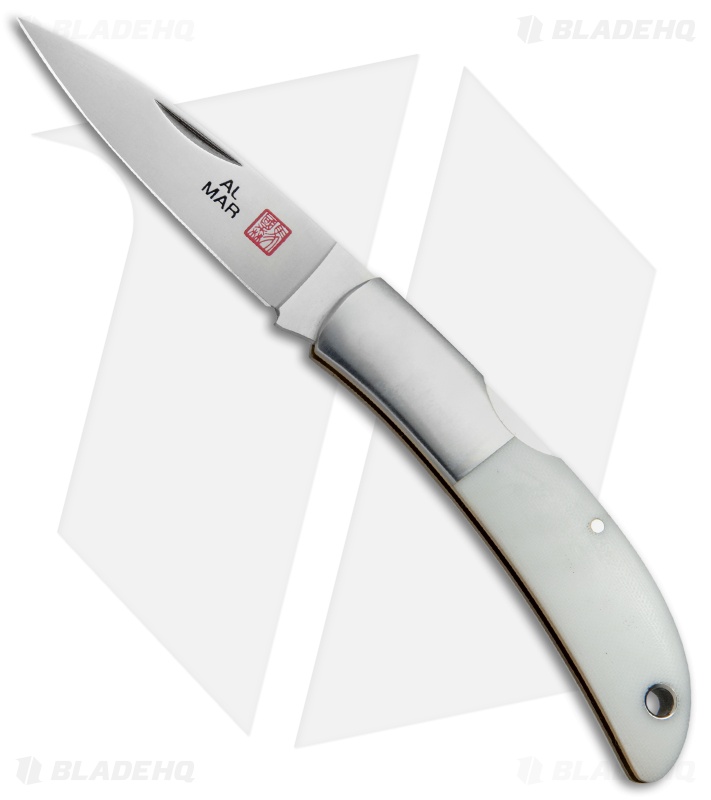 Al Mar Hawk Classic Gentleman's Pocket Knife White Micarta (2.5" Satin) 1002WM