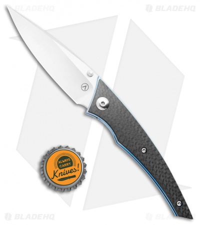 Alliance Designs Chisel Liner Lock Knife Carbon Fiber w/ Blue Liners (Satin)