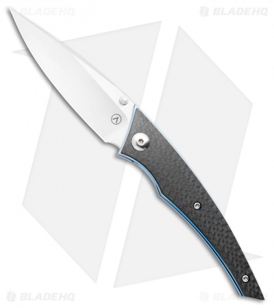 Alliance Designs Chisel Liner Lock Knife Carbon Fiber w/ Blue Liners (Satin)