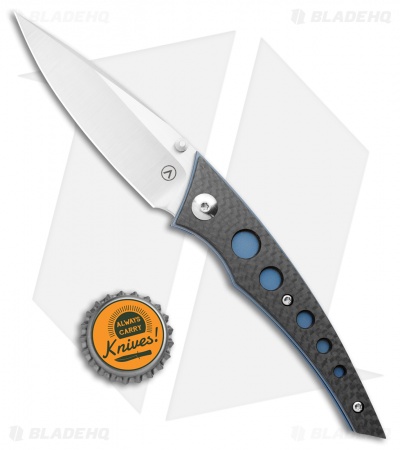 Alliance Designs Chisel Liner Lock Knife Carbon Fiber w/ Holes (Satin)